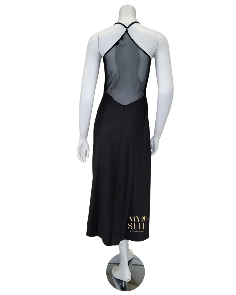 573 574 Black Rosey Chiffon Gown & Robe Set