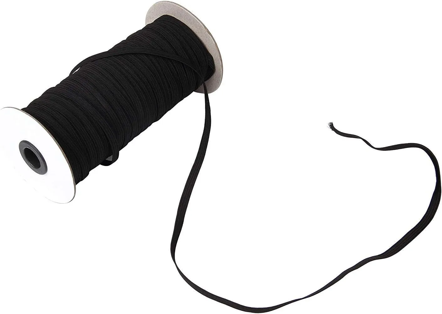 70-Yards Length 1/4" Width Black Braided Elastic Cord/Elastic