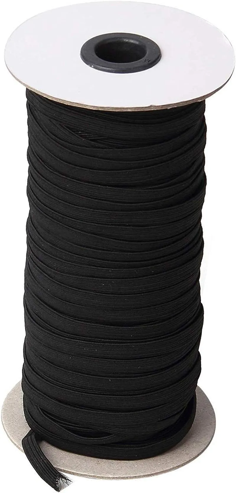 70-Yards Length 1/4" Width Black Braided Elastic Cord/Elastic