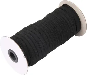70-Yards Length 1/4" Width Black Braided Elastic Cord/Elastic
