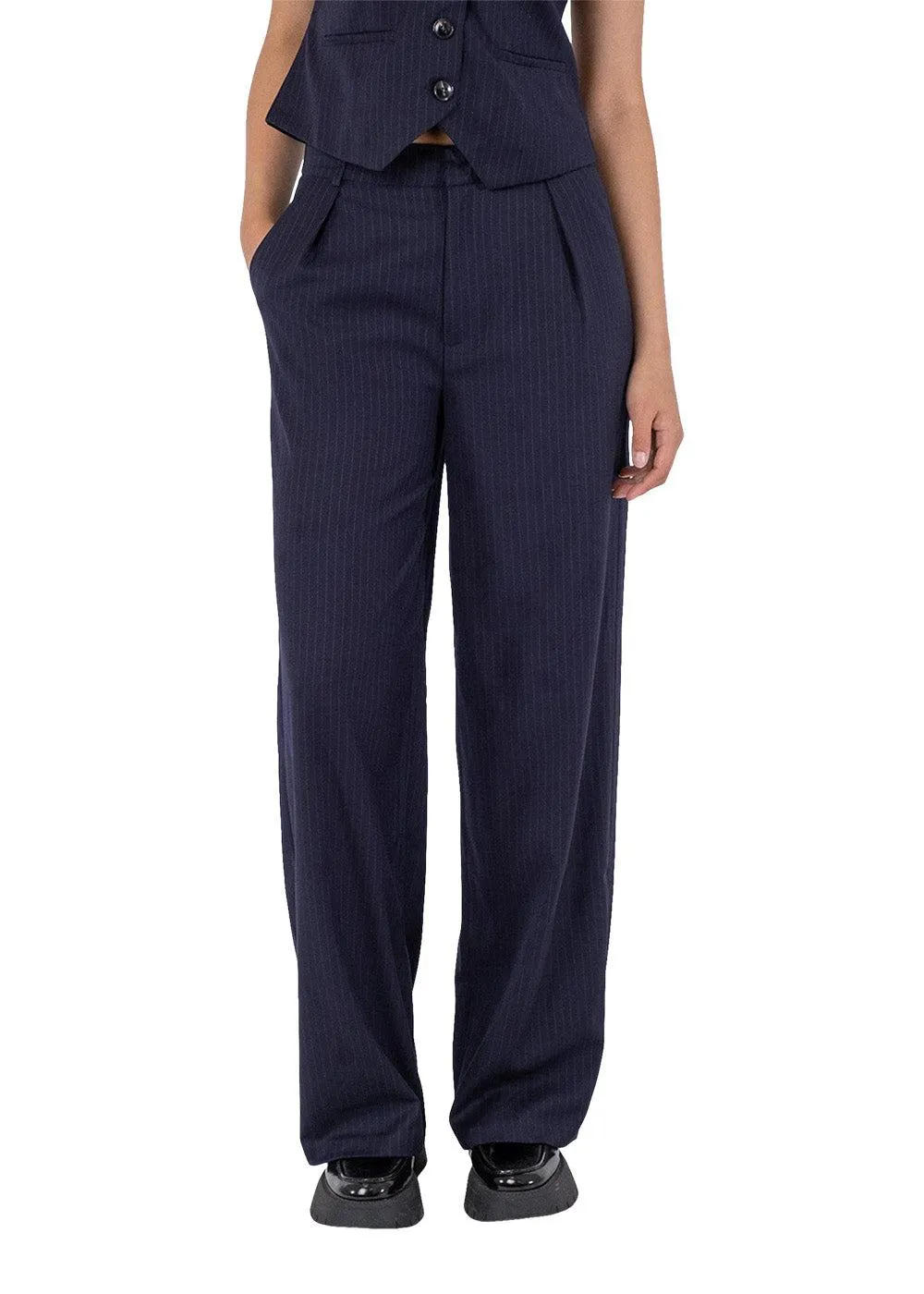 Alessandra N Pinstripe Pants - Navy