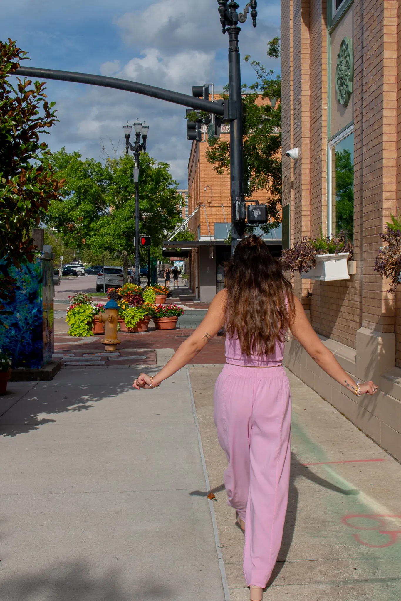 Arizona Elastic Waist Pants Pink