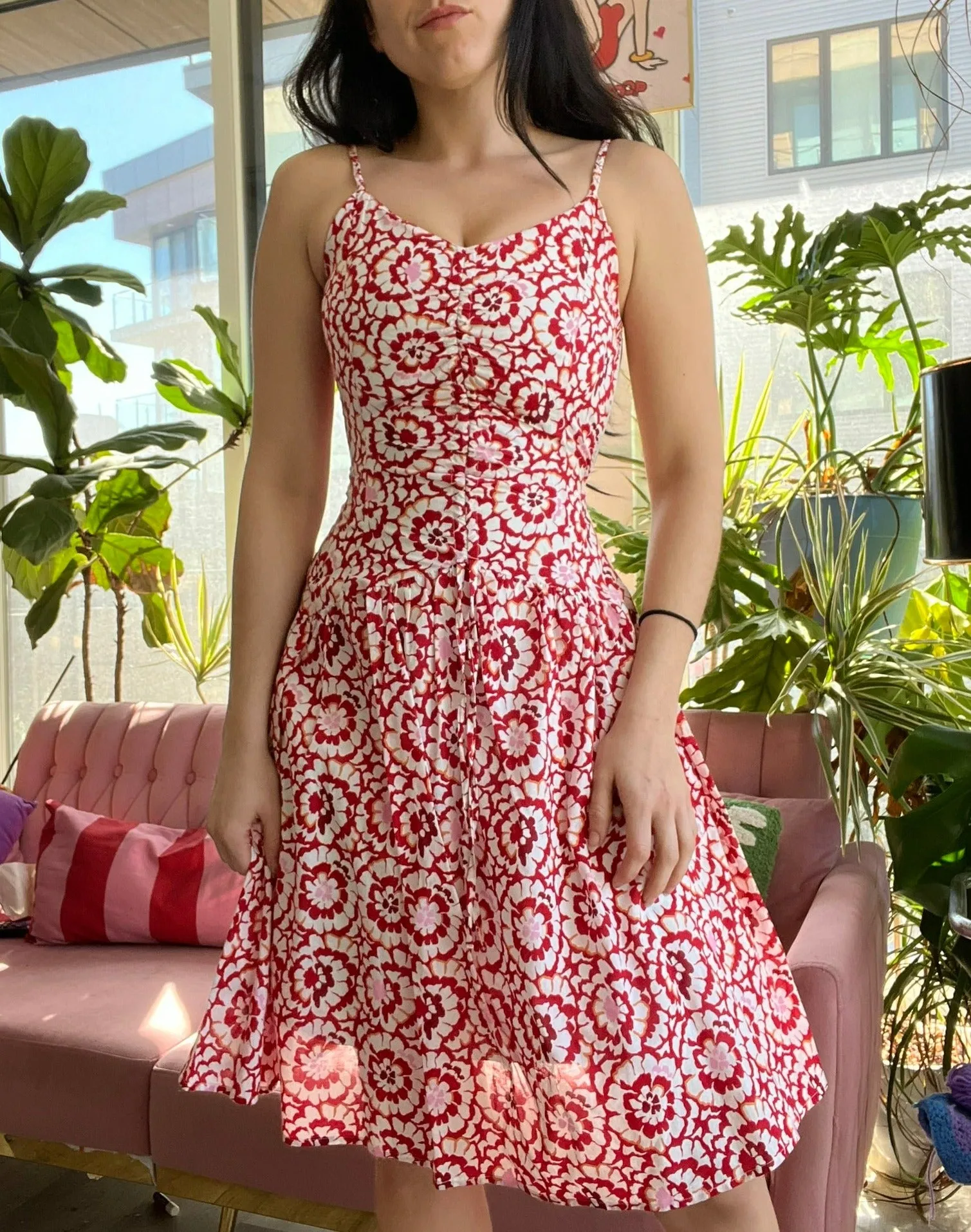 BCBG Maxazria Red Floral Dress
