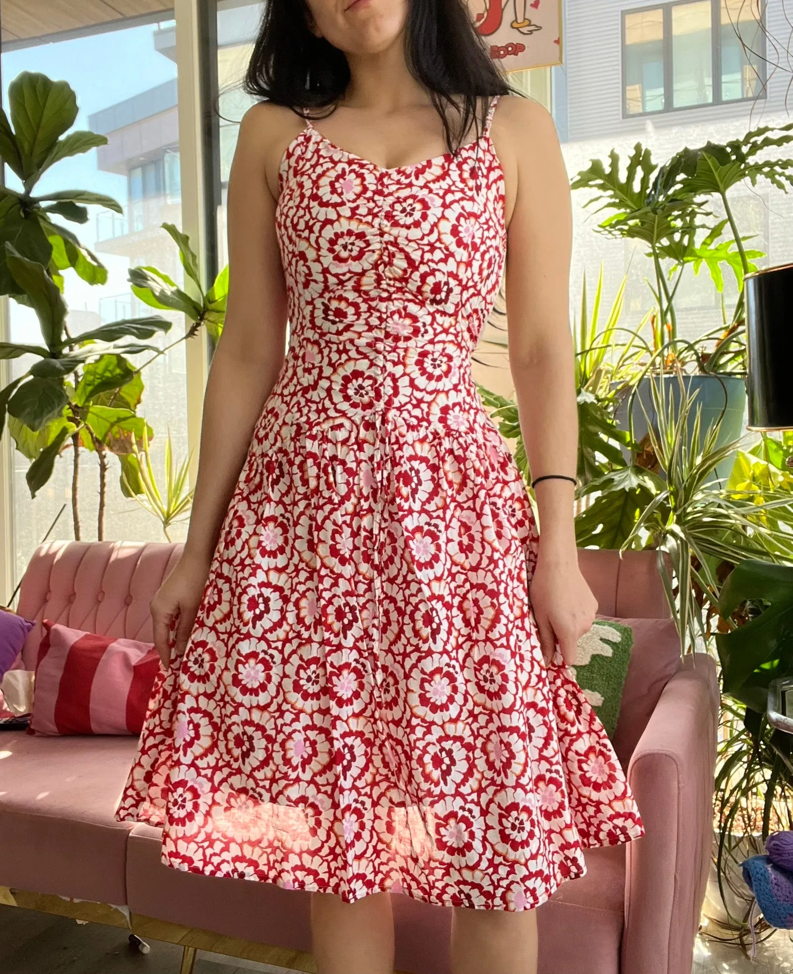 BCBG Maxazria Red Floral Dress