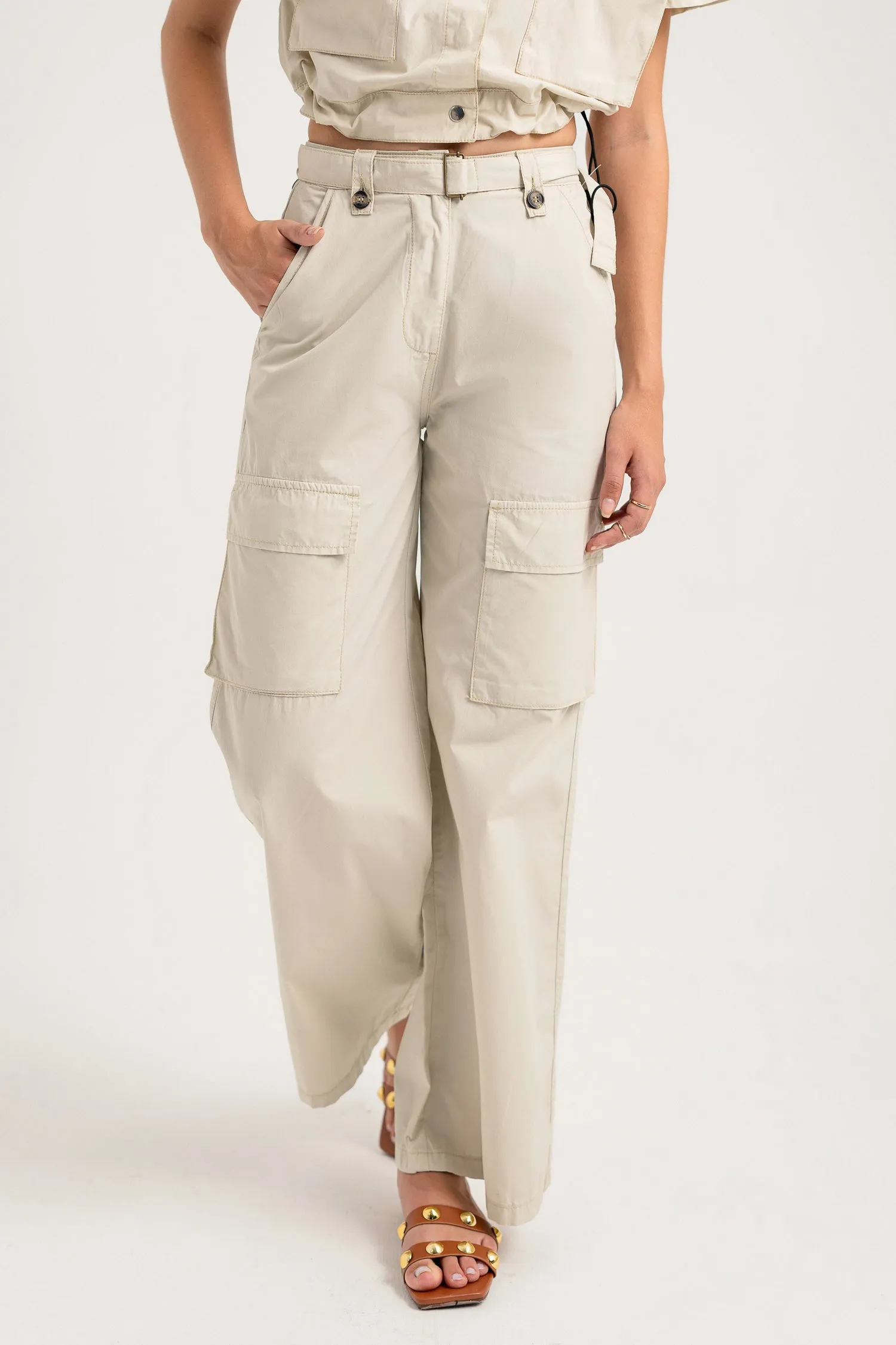 Beige Canvas Pants