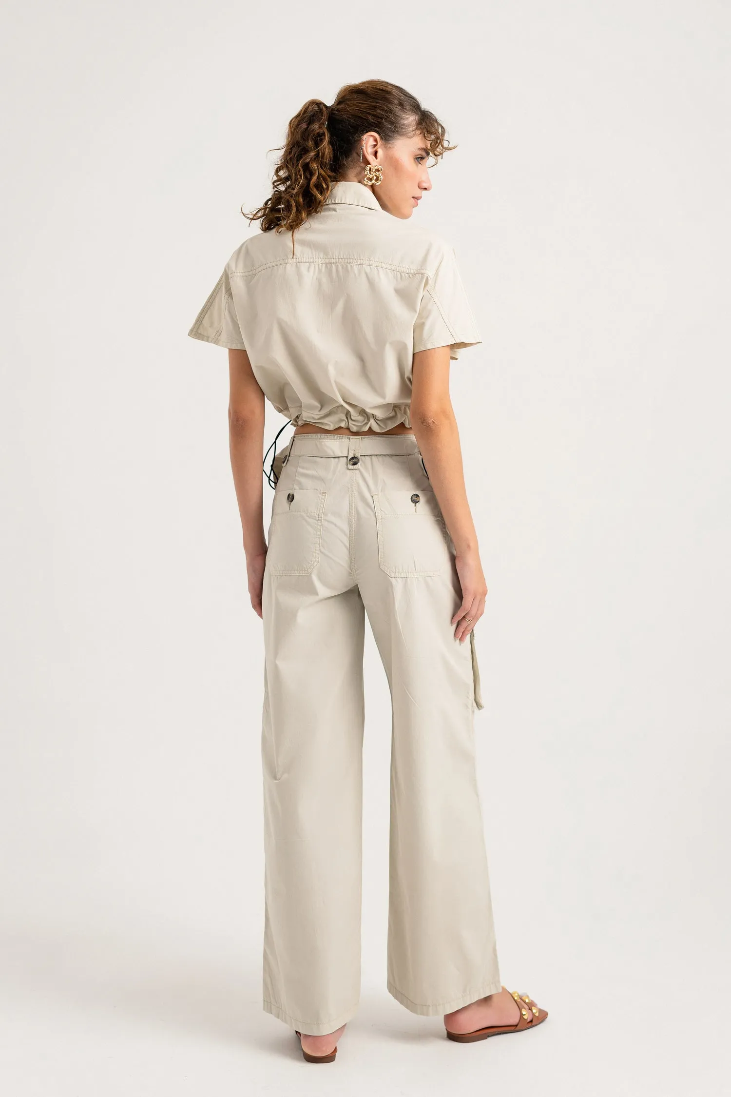 Beige Canvas Pants