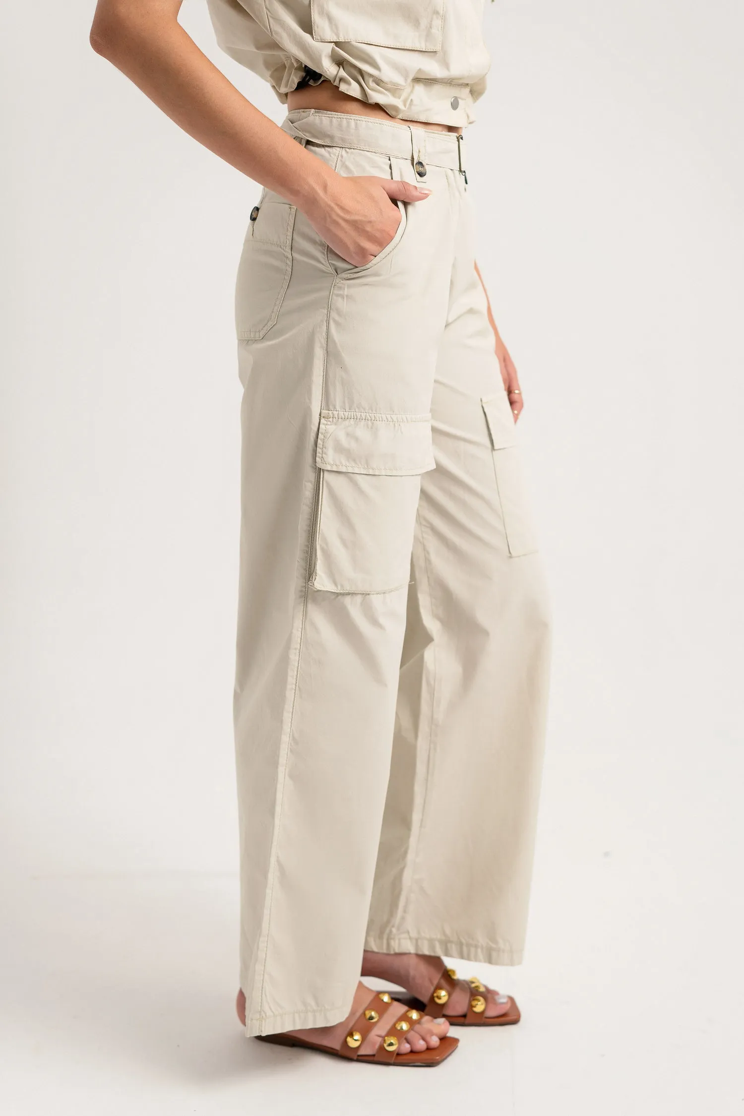 Beige Canvas Pants