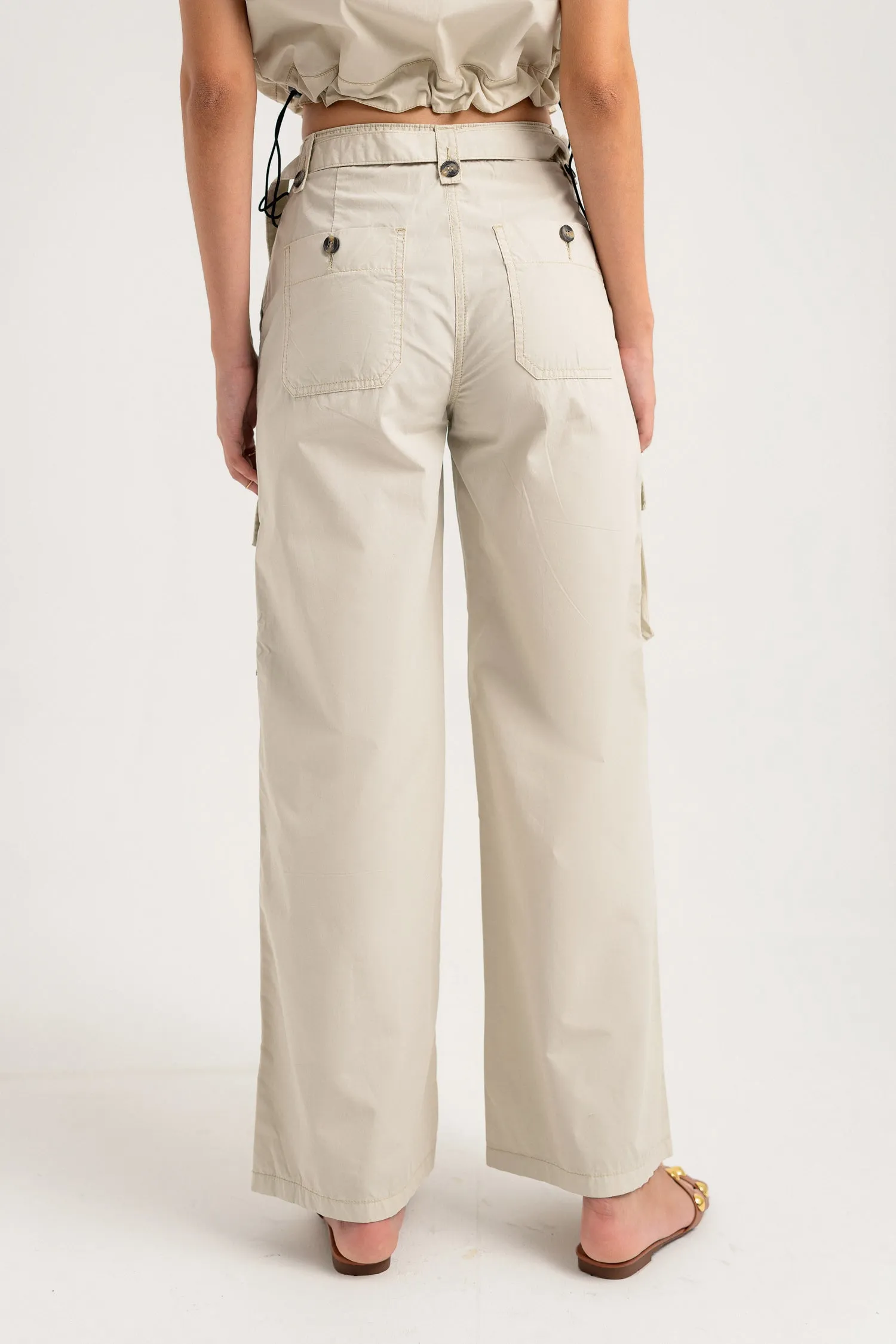 Beige Canvas Pants