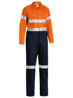 Bisley 2 Tone Hi Vis Lightweight Coveralls 3M Reflective Tape - Orange/Navy (BC6719TW)