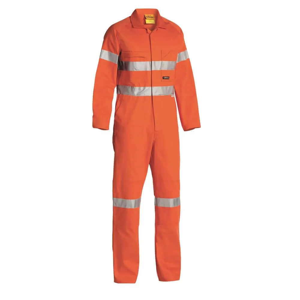 Bisley BC607T8 Hi-Vis Taped Cotton Drill Coverall Orange