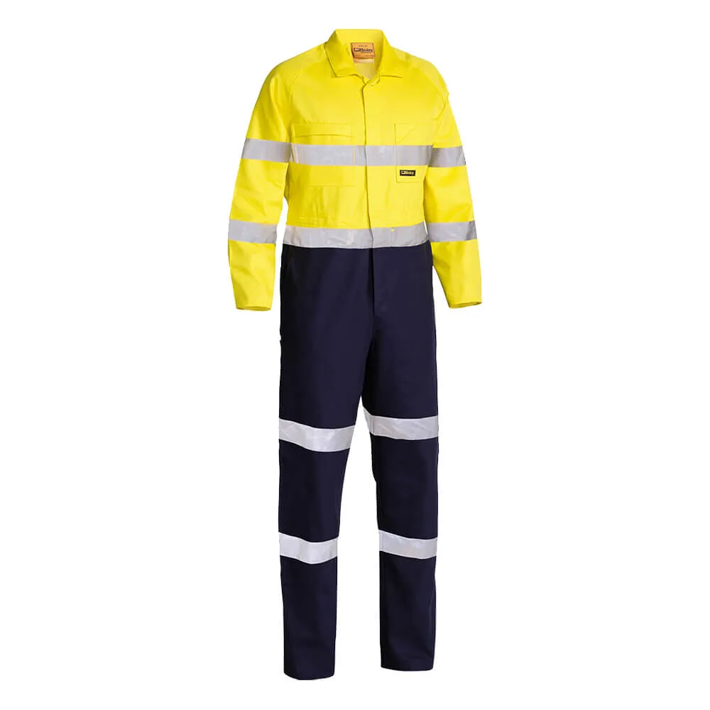 Bisley BC6357T Hi-Vis Taped Drill Coverall Yellow/Navy