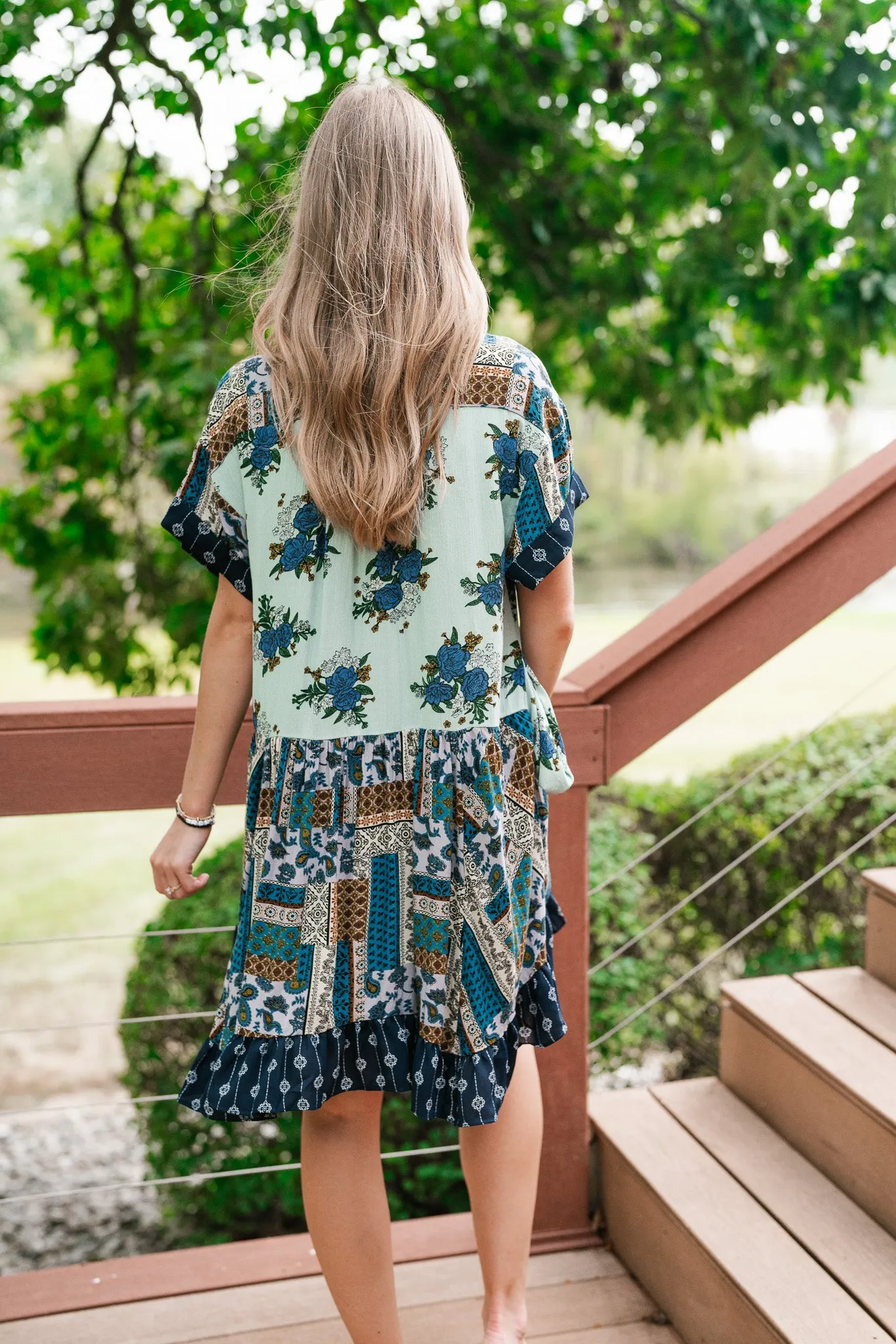 Blossoms of Belief Patterned Mini Dress
