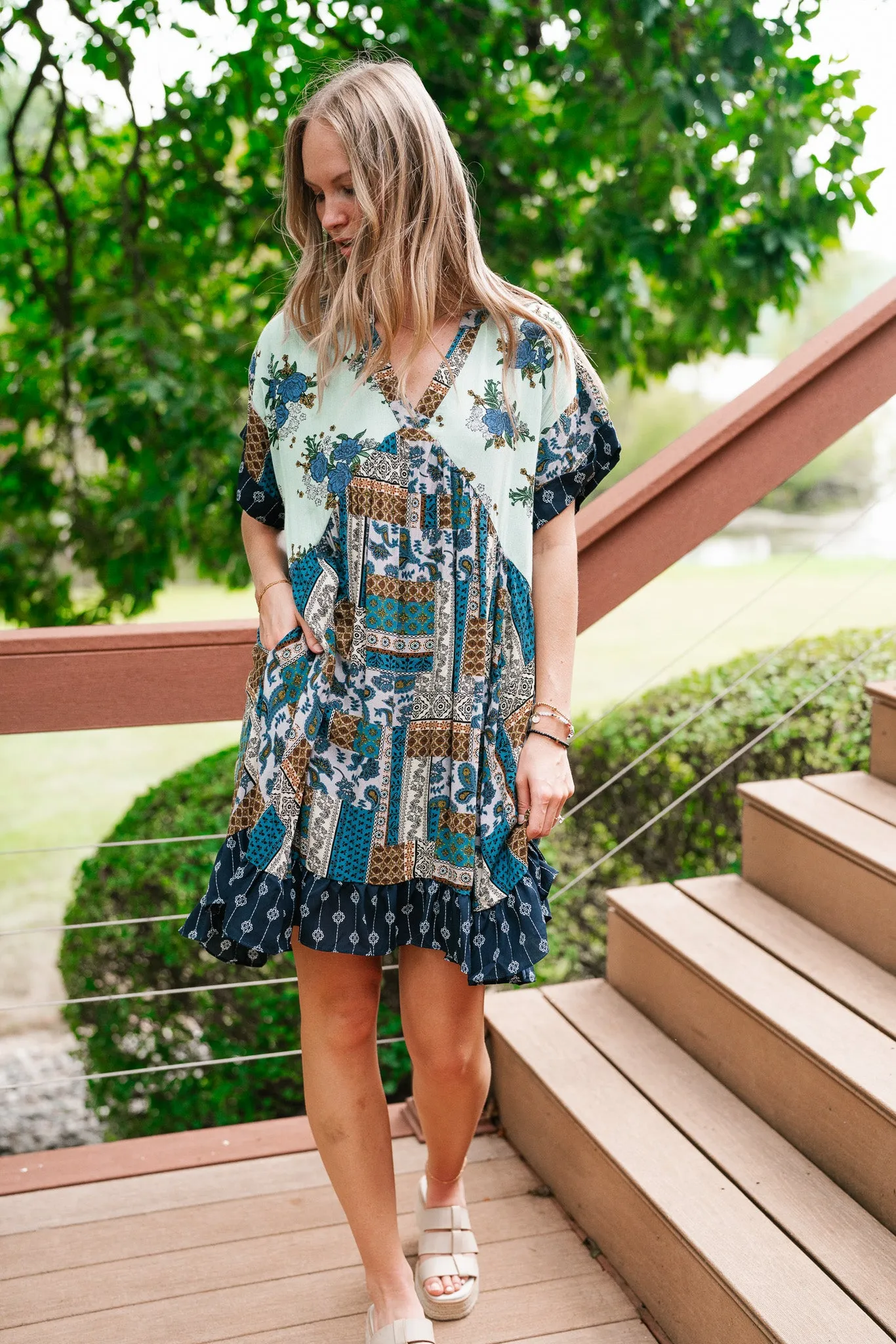 Blossoms of Belief Patterned Mini Dress