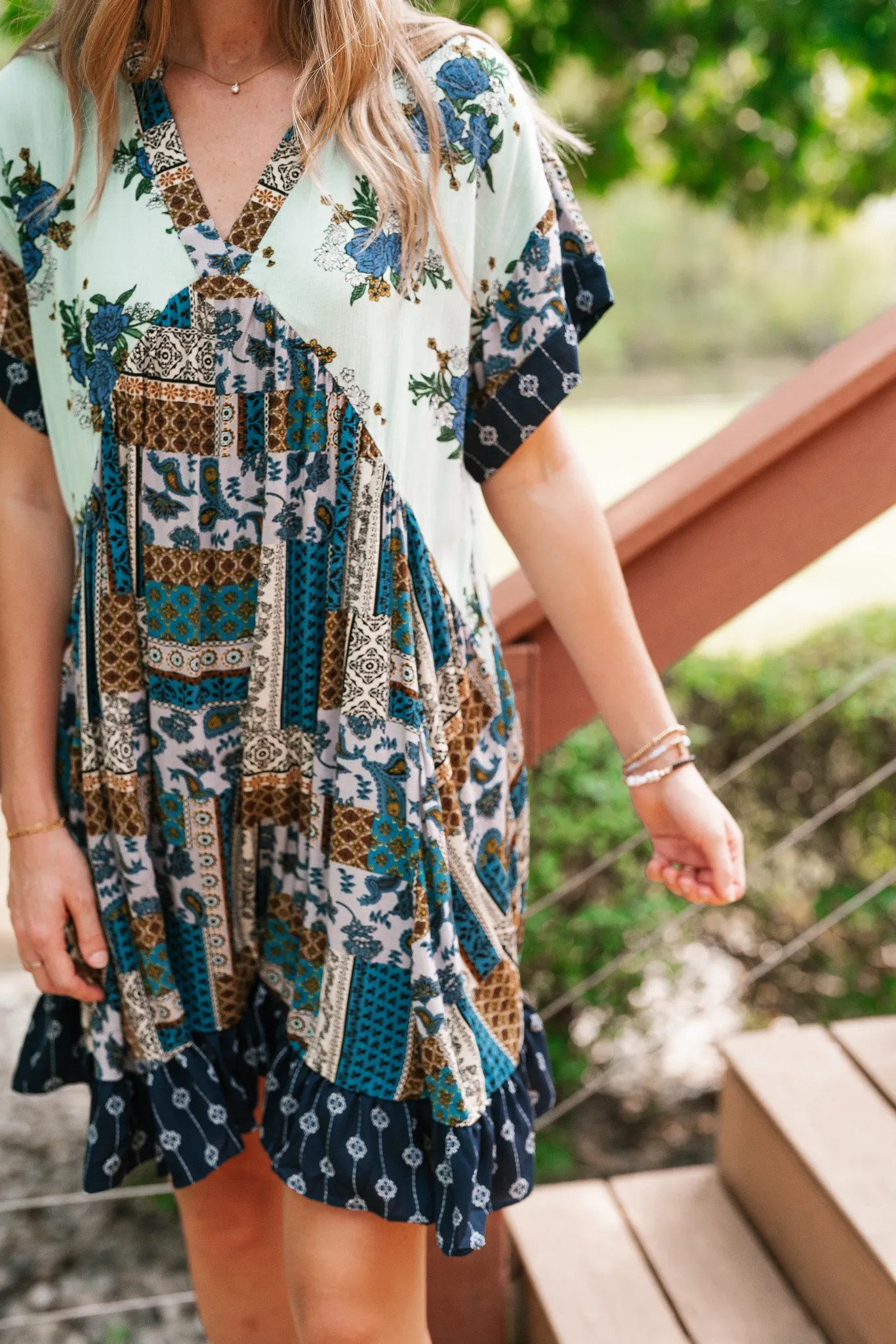 Blossoms of Belief Patterned Mini Dress