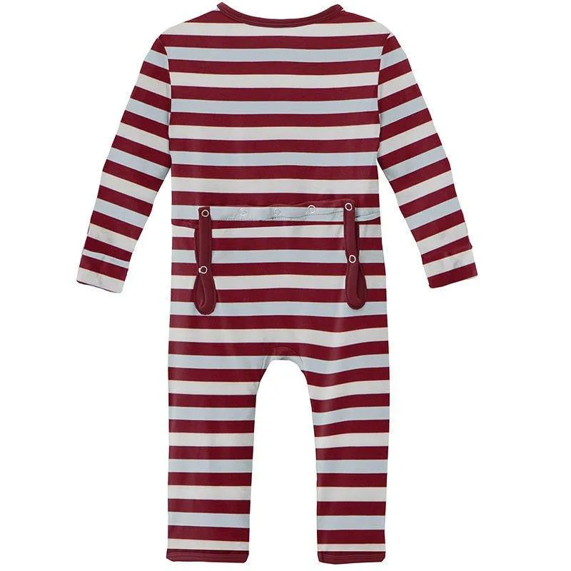 Boy's Print Bamboo Coverall with Zipper - Playground Stripe