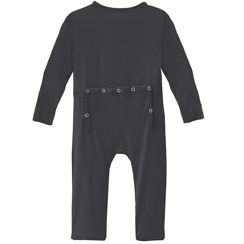 Boy's Solid Bamboo Coverall with Zipper - Slate
