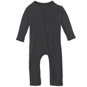 Boy's Solid Bamboo Coverall with Zipper - Slate