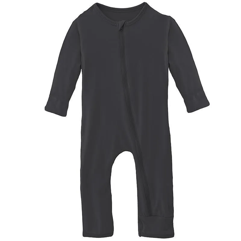 Boy's Solid Bamboo Coverall with Zipper - Slate