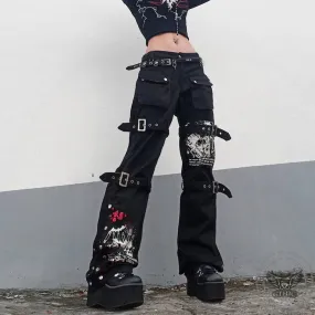  Wide Leg Cargo Pocket Trousers