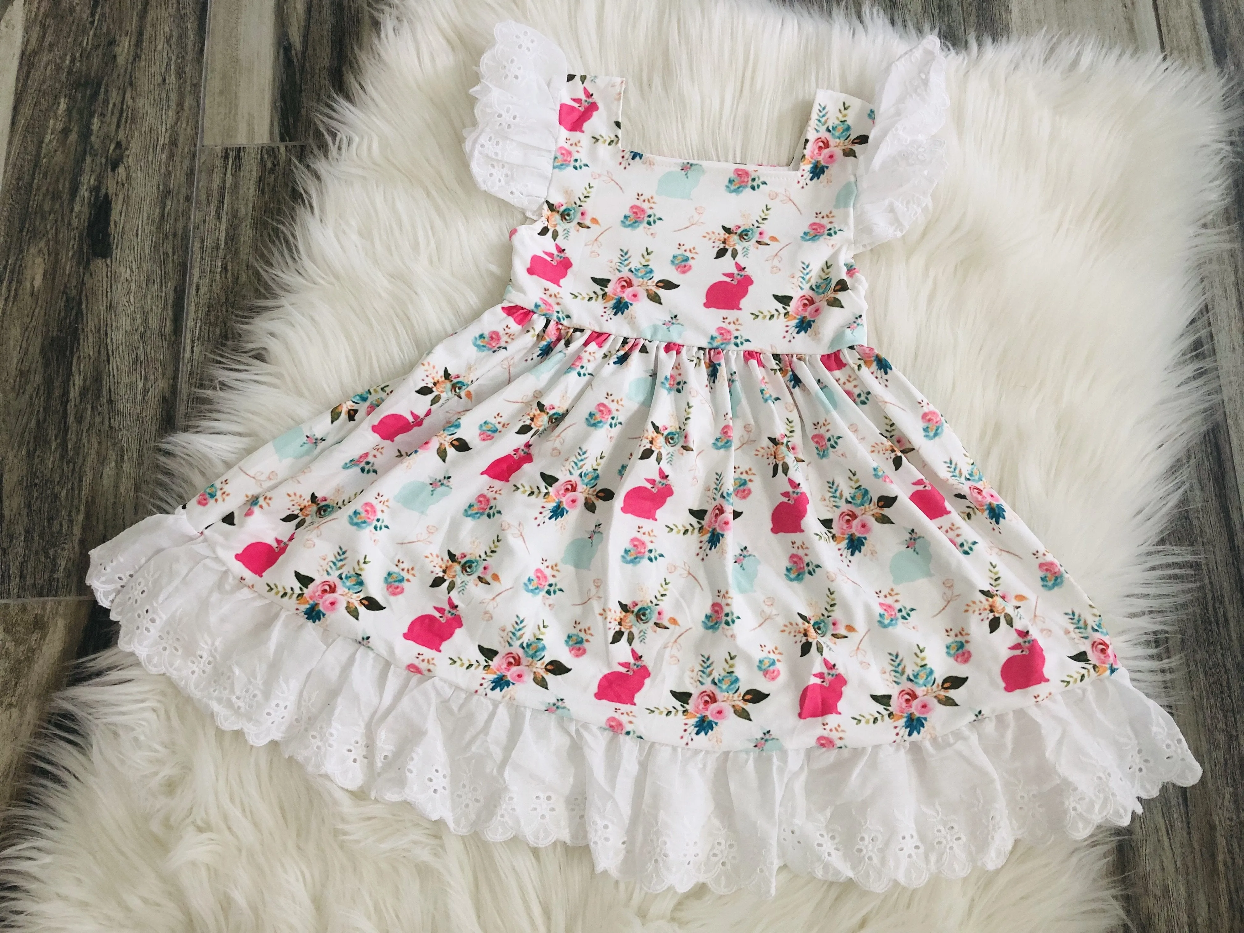 Bunny Floral Eyelet Dress