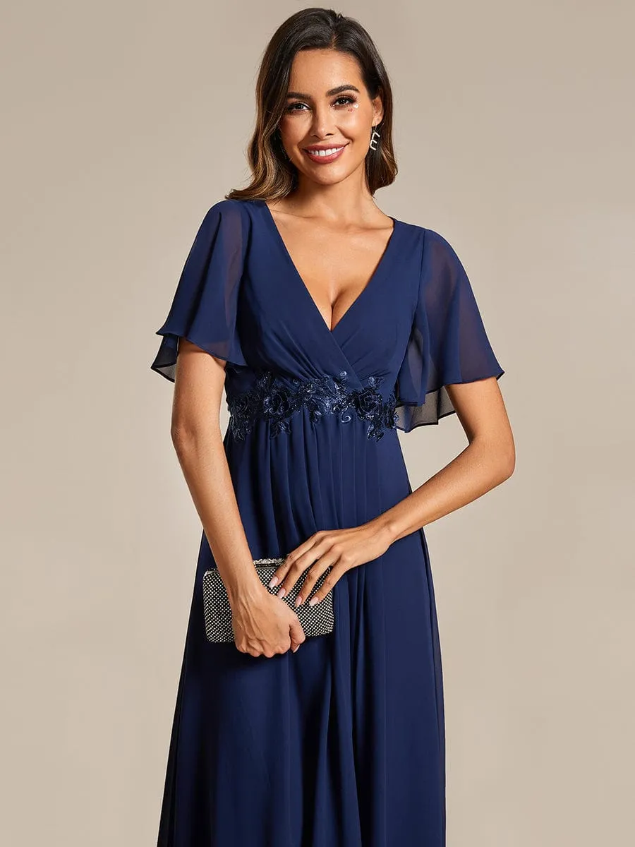 Corrieanne midi Mother of the groom dress in navy Express NZ wide