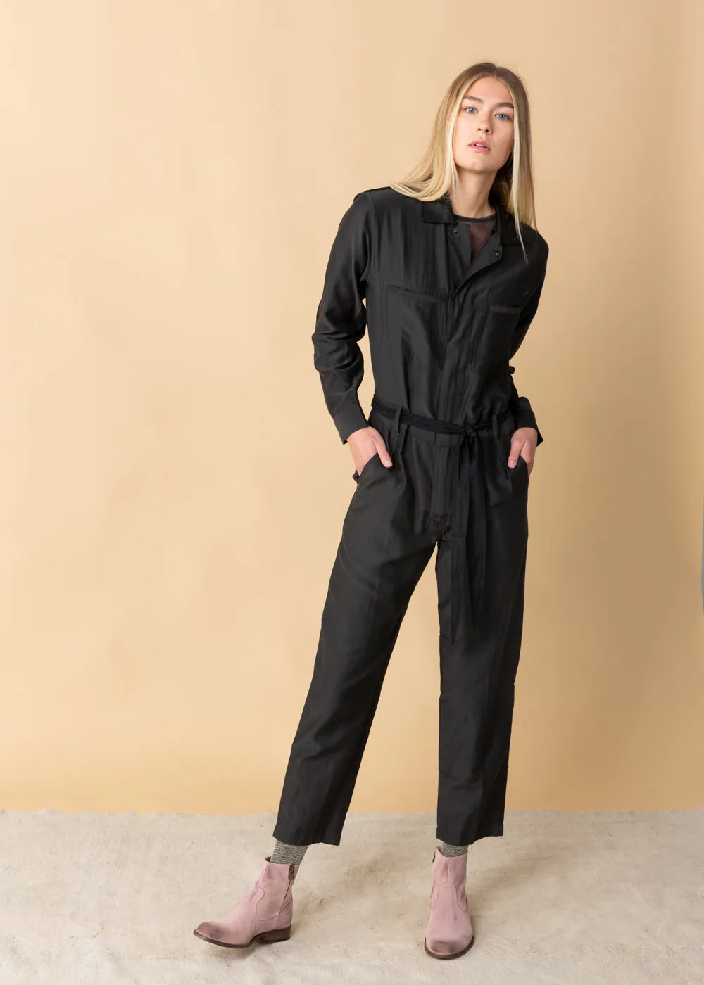 Coverall Zippered Jumpsuit