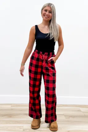 Cozy Dreams Plaid Pajama Pants - Red/Black