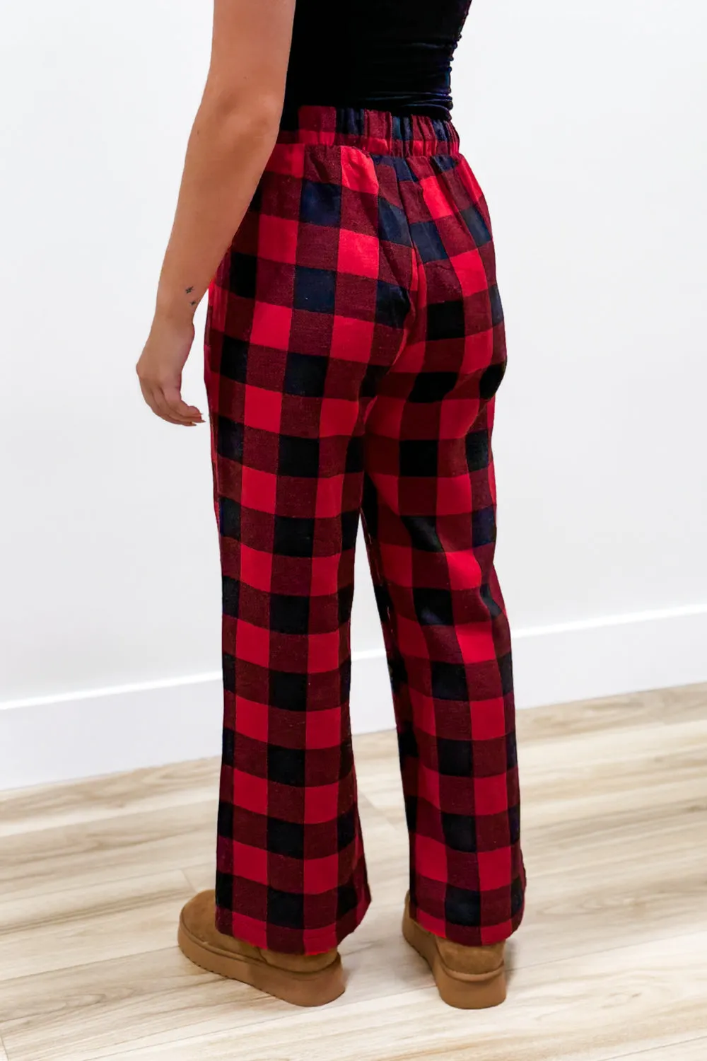 Cozy Dreams Plaid Pajama Pants - Red/Black