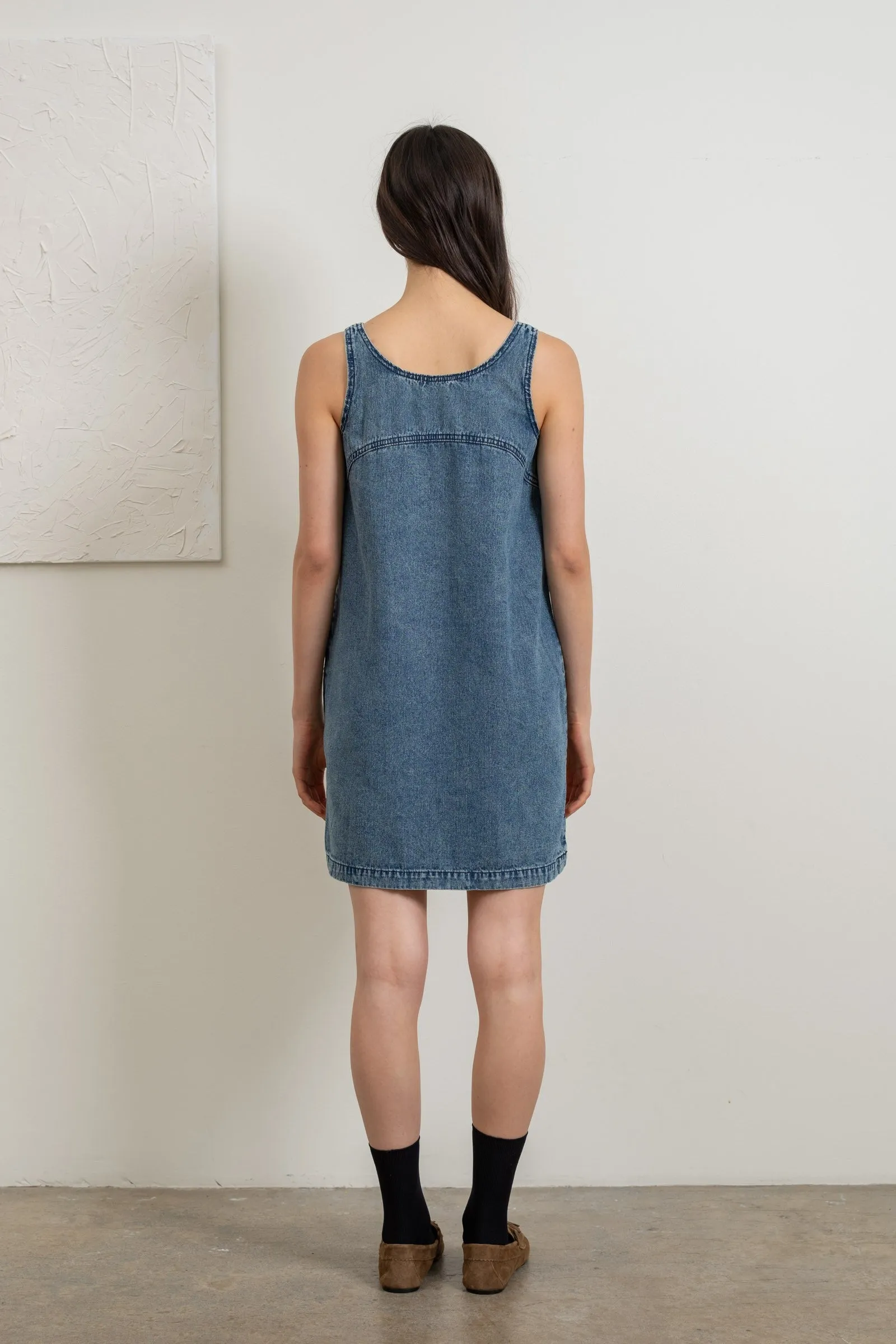 Denim Sleeveless Shift Dress