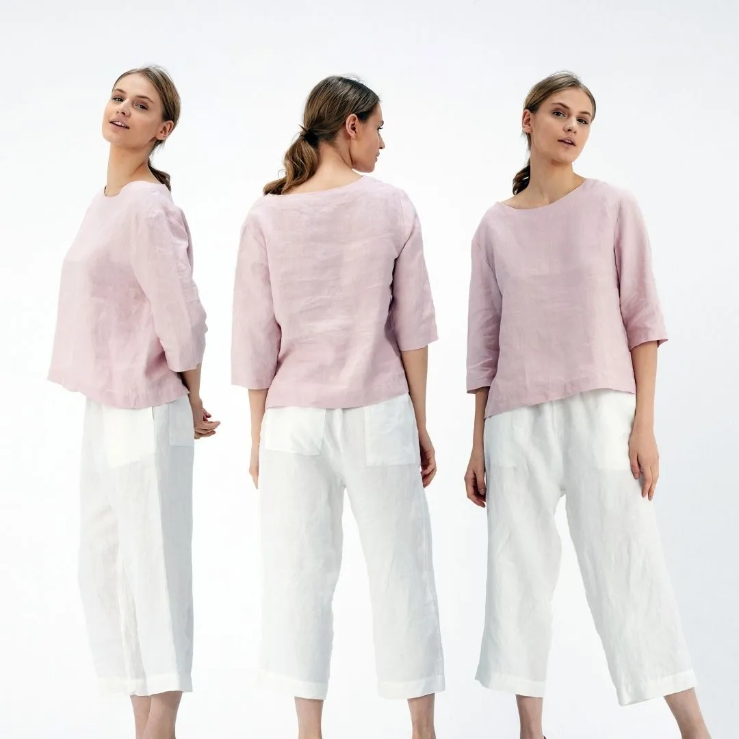 Elastic Waist Linen Pants