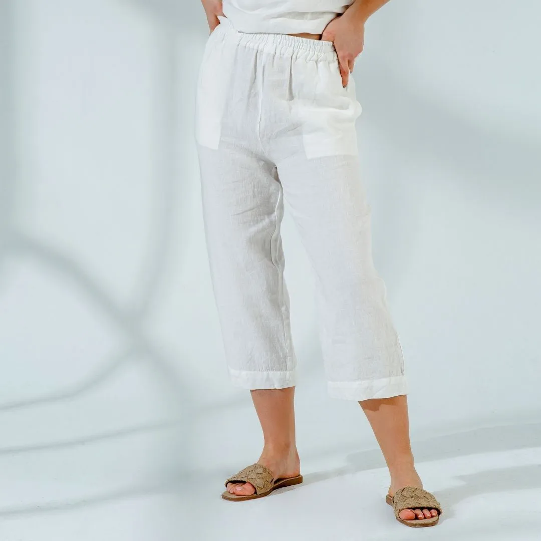Elastic Waist Linen Pants