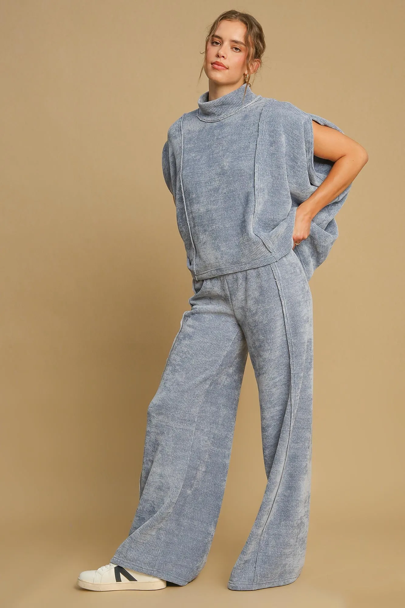 Elastic Waist Wide Leg Pants