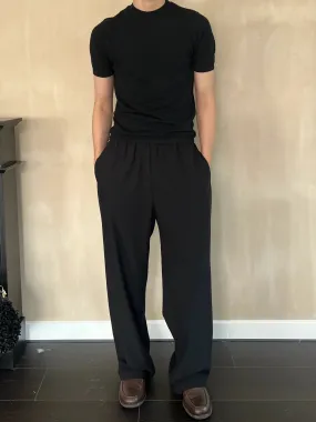 Elastic Wool Blend Pants