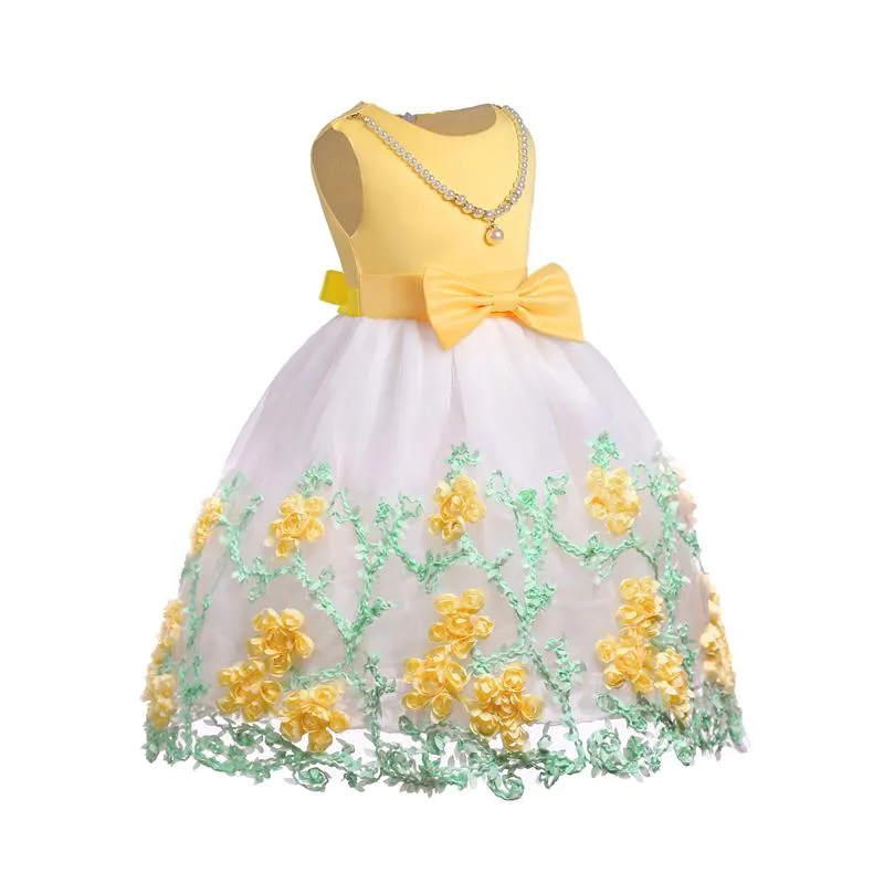 Elegant Floral Applique Sleeveless Tulle Party Dress