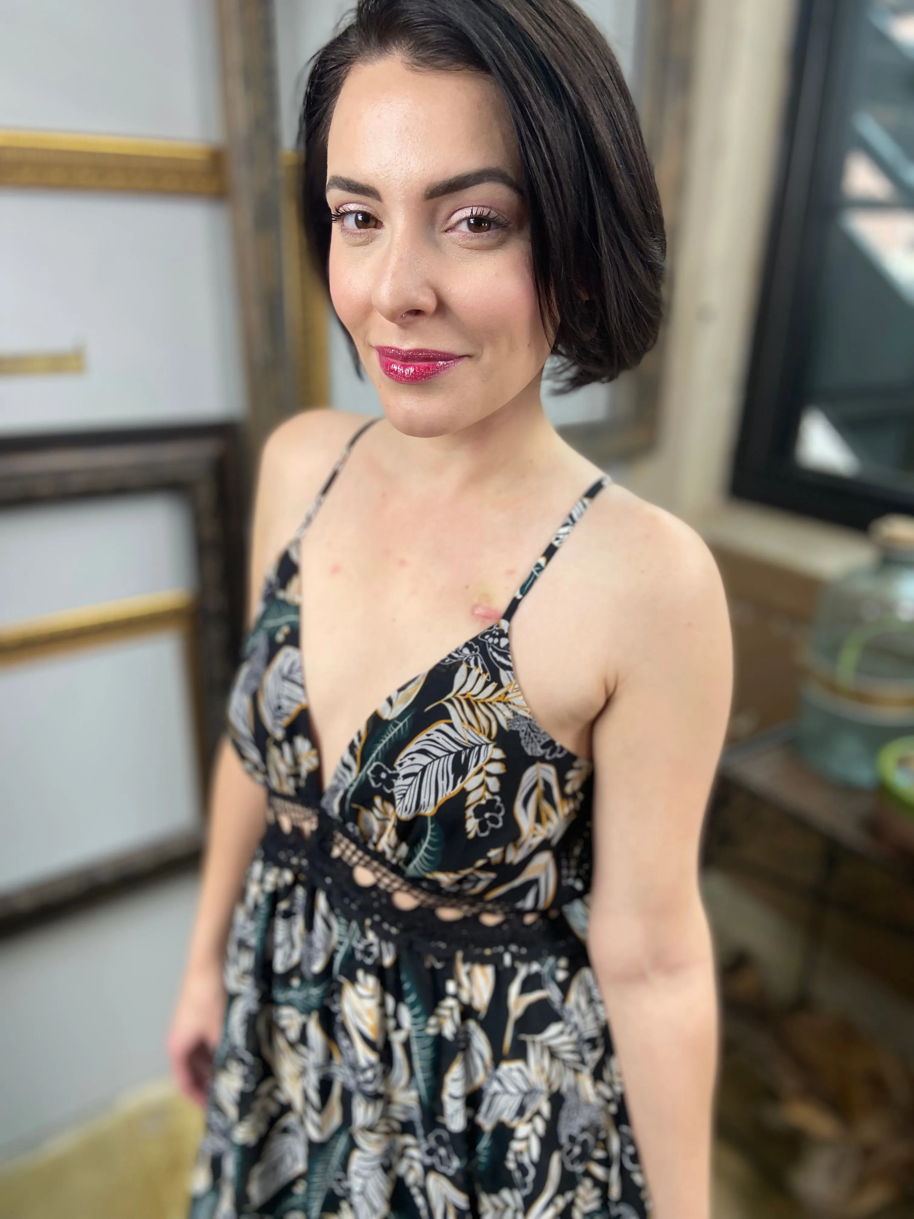 Fenn Long Black Floral Dress