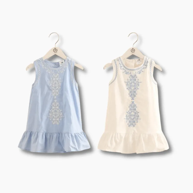 Floral Embroidered Sleeveless Dress