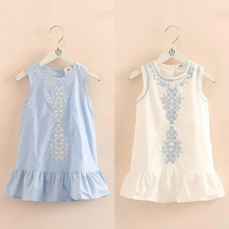 Floral Embroidered Sleeveless Dress