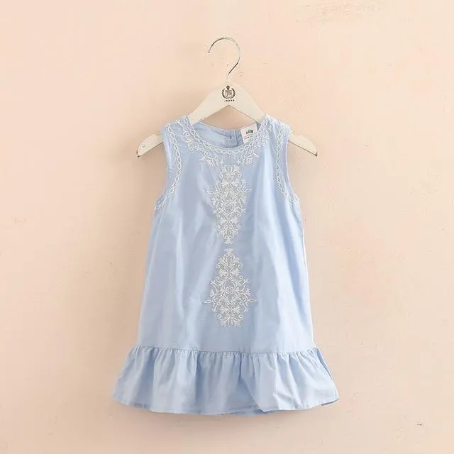 Floral Embroidered Sleeveless Dress