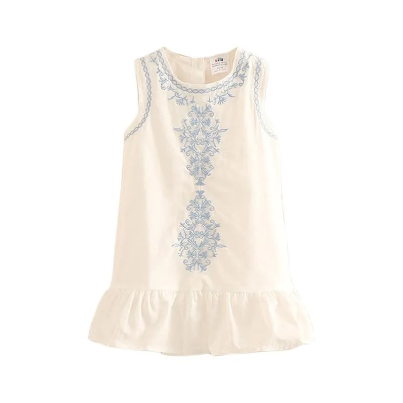 Floral Embroidered Sleeveless Dress