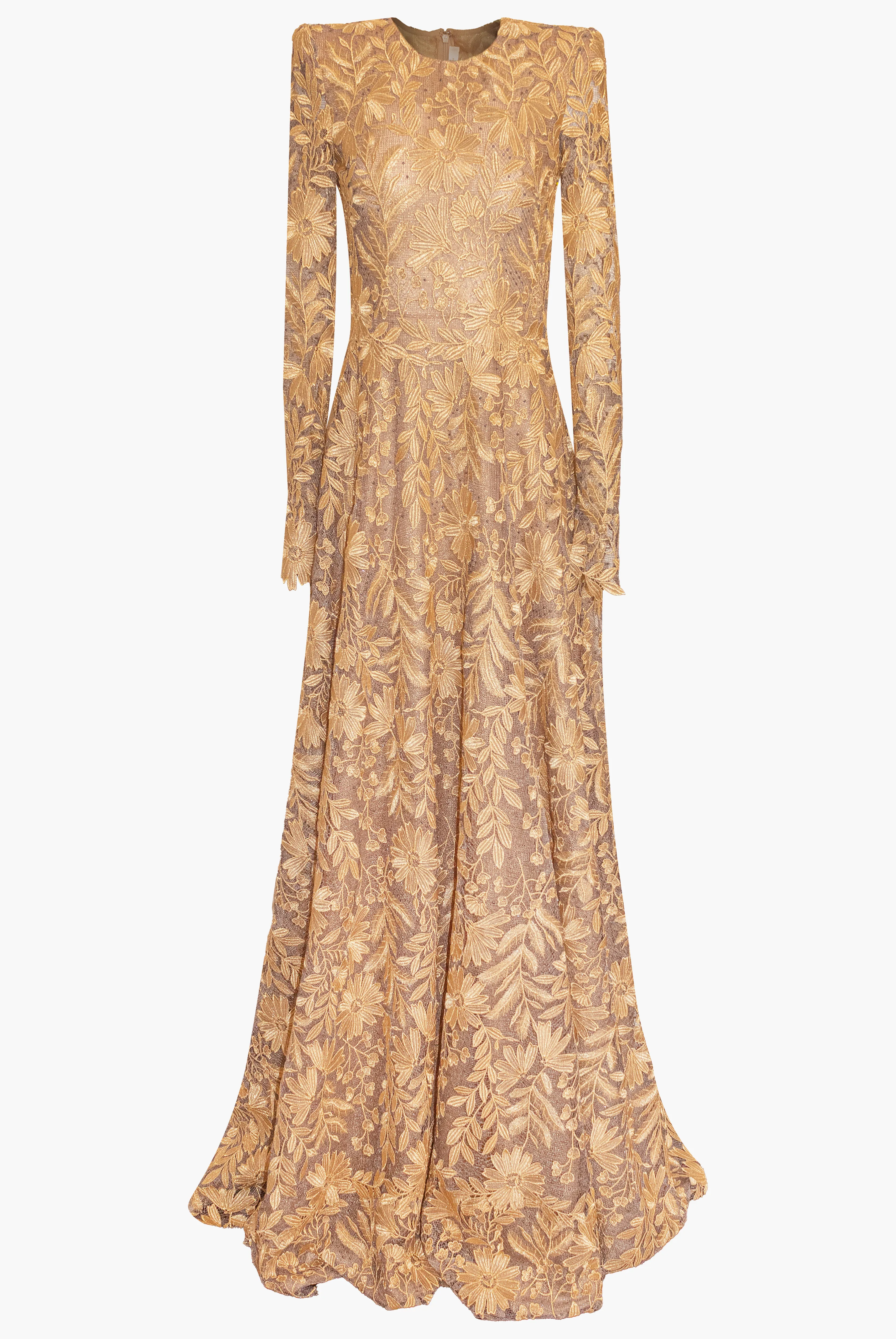 FLORAL LACE LONG SLEEVE GOWN