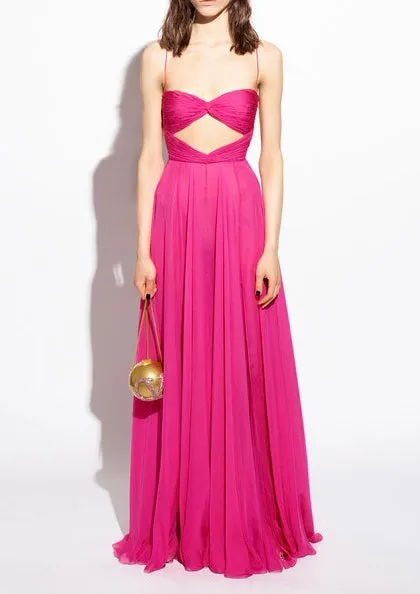 Flytonn- Chiffon Cut Out Sleeveless Dress