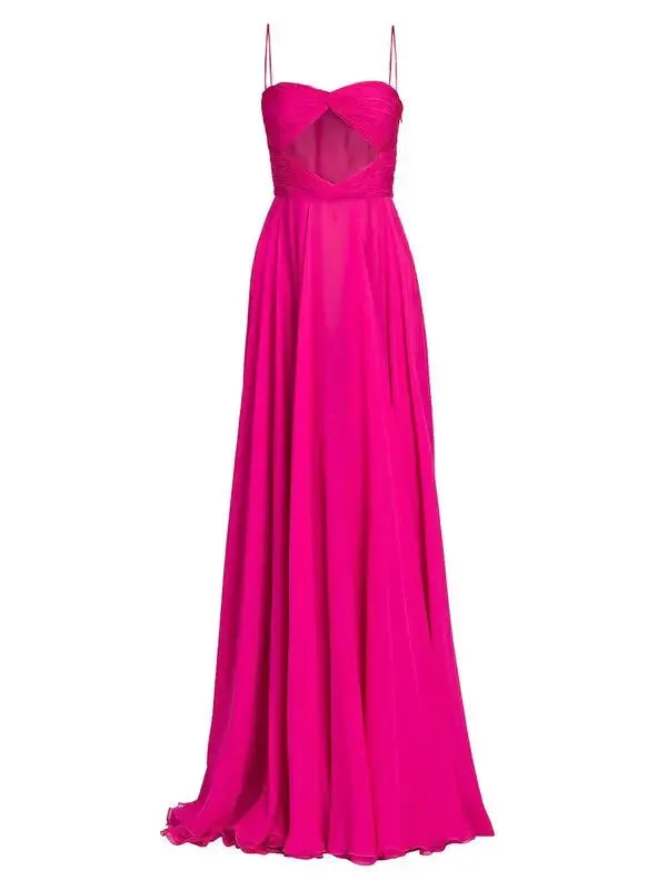Flytonn- Chiffon Cut Out Sleeveless Dress