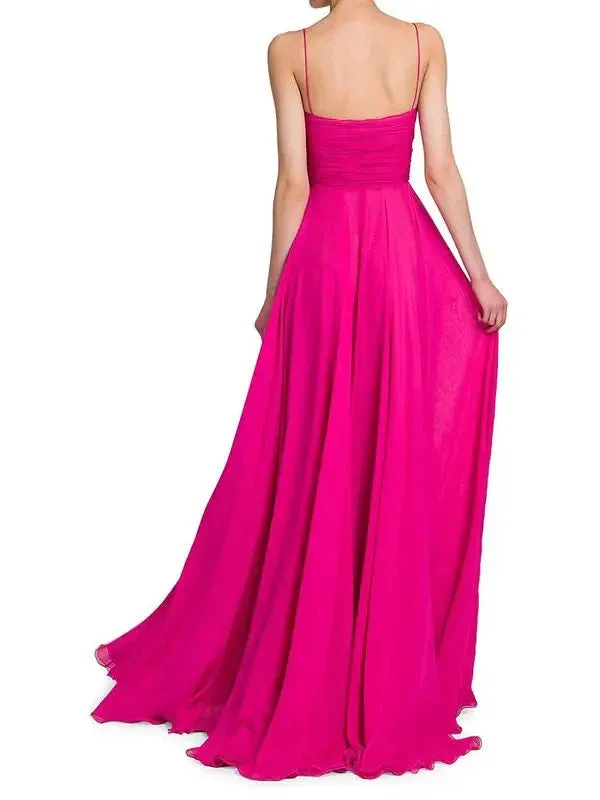 Flytonn- Chiffon Cut Out Sleeveless Dress