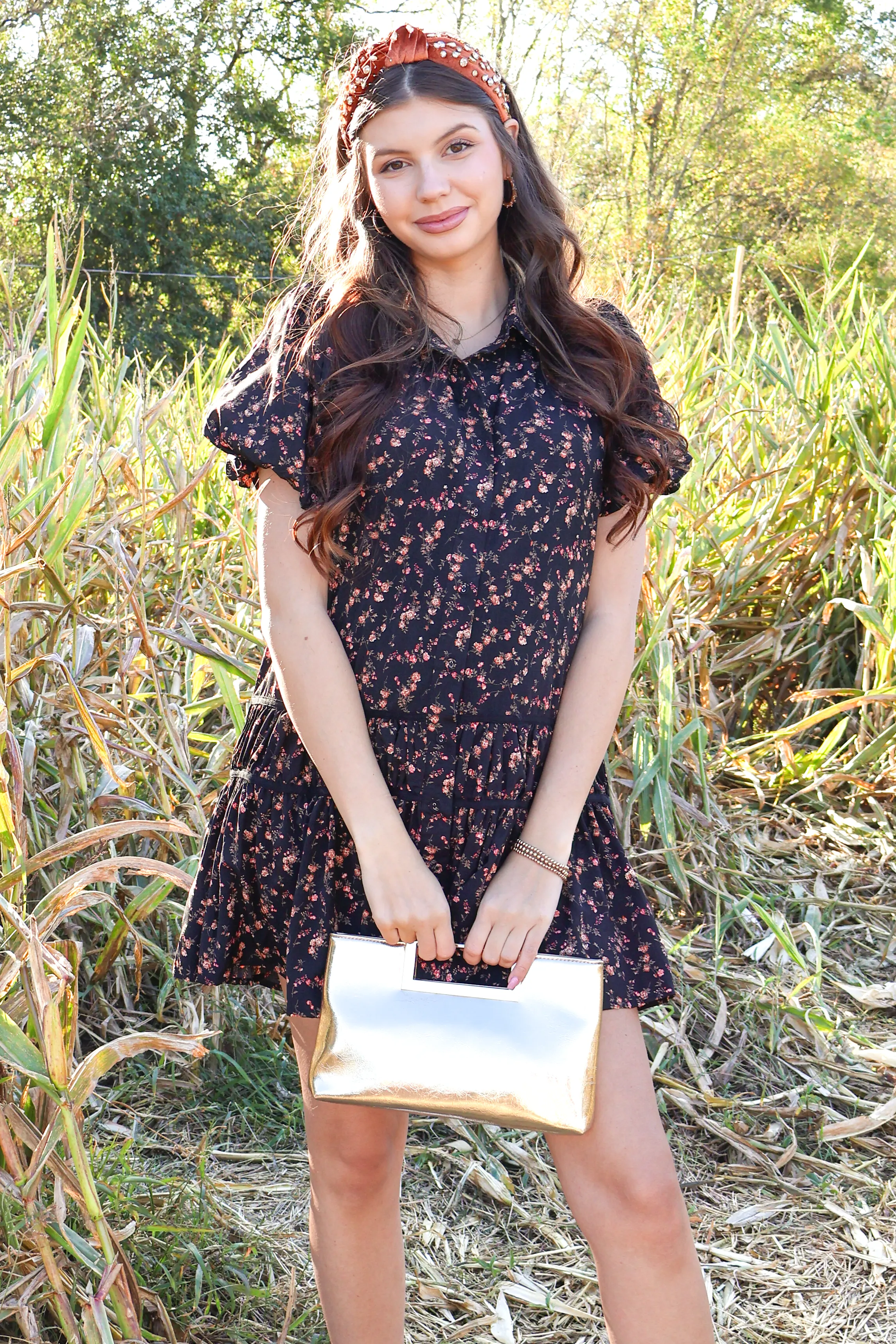 Forever Muse Floral Puff Sleeve Dress