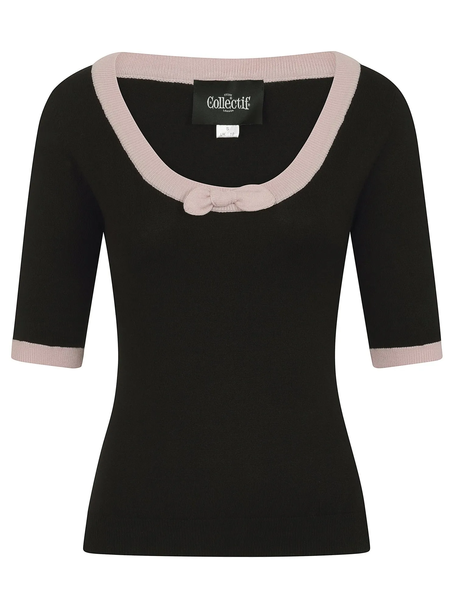 Freya Black and Pink Bow Sweater Top
