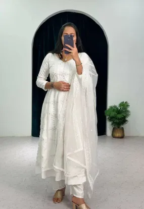 Full Flair Stitched Fancy Pattern Gown Pant & Dupatta