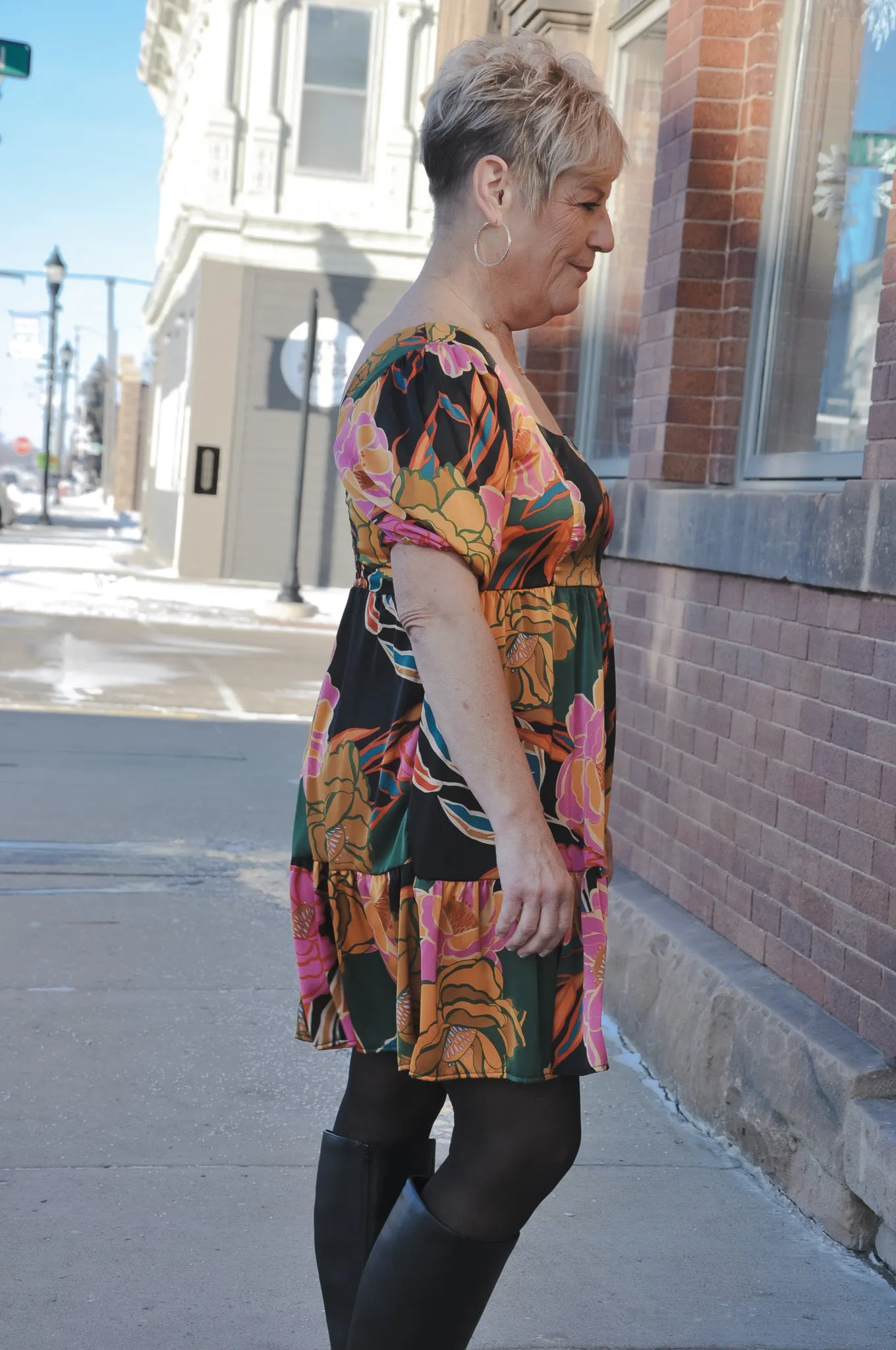 Fun Florals Satin Mini Dress