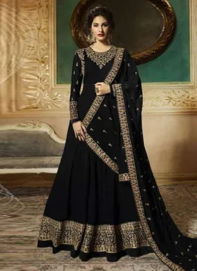 Georgette Base Party Wear Black Gown