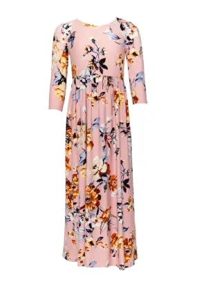 Floral Embroidered Midi Casual Dress