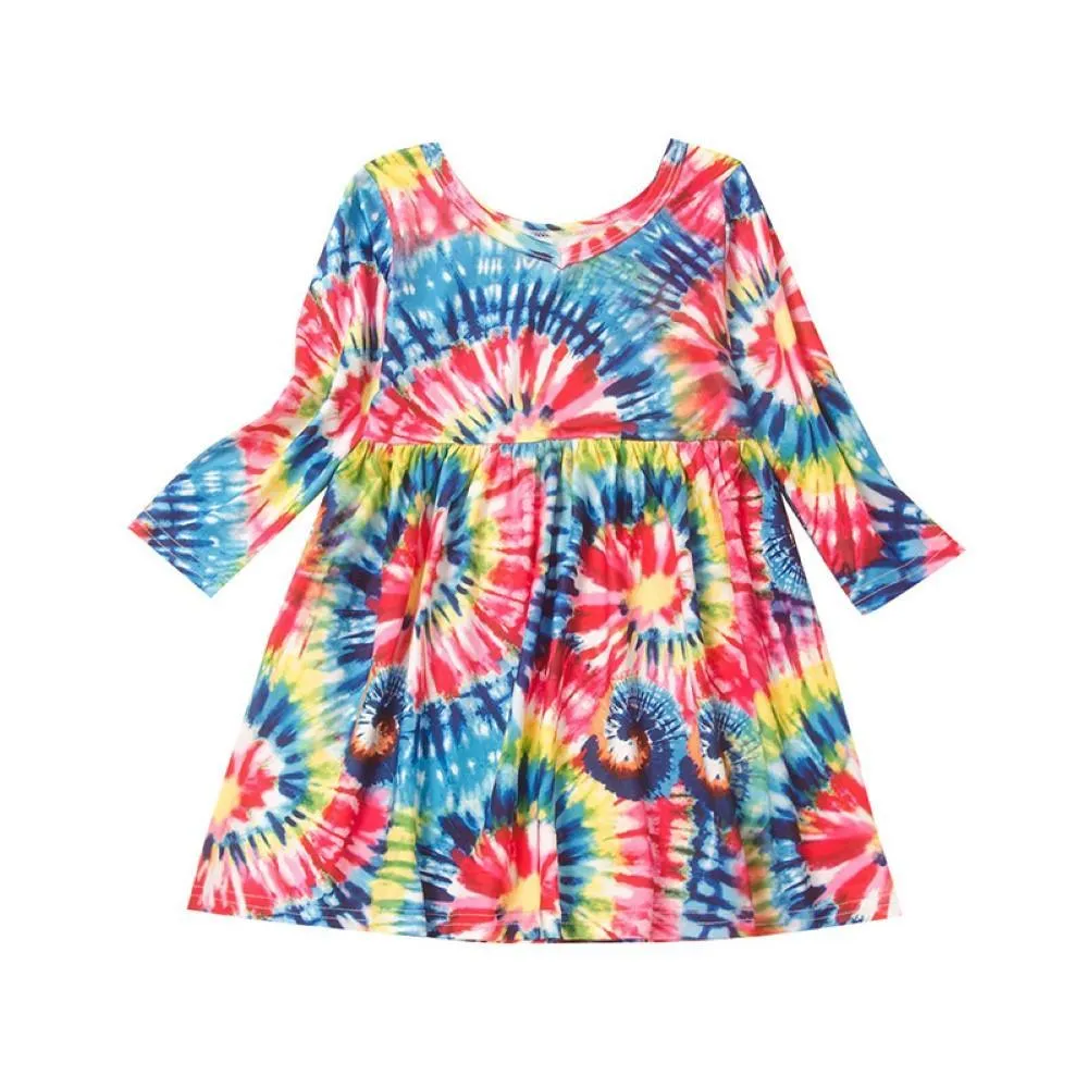 Girls Floral Printed Fashion Dress Wholesale Girl Dresses